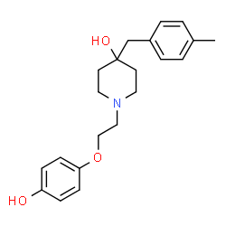 ChemSpider 2D Image | 1-[2-(4-Hydroxyphenoxy)ethyl]-4-(4-methylbenzyl)-4-piperidinol | C21H27NO3