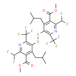 ChemSpider 2D Image | Dimethyl 5,5'-disulfanediylbis[2-(difluoromethyl)-4-isobutyl-6-(trifluoromethyl)nicotinate] | C26H26F10N2O4S2