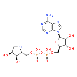 ChemSpider 2D Image | [(2R,3R,4S)-3,4-dihydroxypyrrolidin-2-yl]methyl-ADP | C15H24N6O12P2
