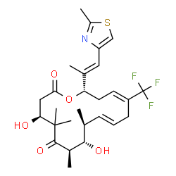 ChemSpider 2D Image | (4S,7R,8S,9S,10E,13E,16S)-4,8-Dihydroxy-5,5,7,9-tetramethyl-16-[(1E)-1-(2-methyl-1,3-thiazol-4-yl)-1-propen-2-yl]-13-(trifluoromethyl)oxacyclohexadeca-10,13-diene-2,6-dione | C27H36F3NO5S