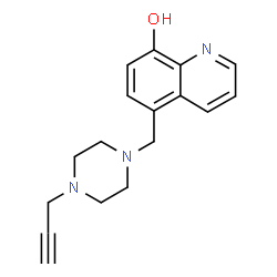 ChemSpider 2D Image | 5-{[4-(2-Propyn-1-yl)-1-piperazinyl]methyl}-8-quinolinol | C17H19N3O