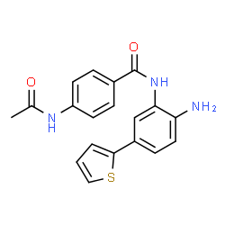 ChemSpider 2D Image | 4-Acetamido-N-[2-amino-5-(2-thienyl)phenyl]benzamide | C19H17N3O2S
