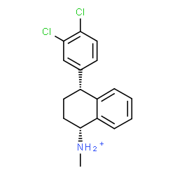 ChemSpider 2D Image | (1R,4R)-4-(3,4-Dichlorophenyl)-N-methyl-1,2,3,4-tetrahydro-1-naphthalenaminium | C17H18Cl2N