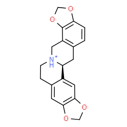 ChemSpider 2D Image | (12bS)-6,7,12b,13-Tetrahydro-4H-[1,3]dioxolo[4,5-g][1,3]dioxolo[7,8]isoquinolino[3,2-a]isoquinolin-5-ium | C19H18NO4