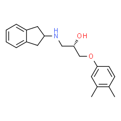 ChemSpider 2D Image | (2S)-1-(2,3-Dihydro-1H-inden-2-ylamino)-3-(3,4-dimethylphenoxy)-2-propanol | C20H25NO2