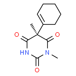 ChemSpider 2D Image | (5R)-5-(1-Cyclohexen-1-yl)-1,5-dimethyl-2,4,6(1H,3H,5H)-pyrimidinetrione | C12H16N2O3