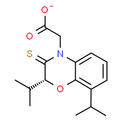 ChemSpider 2D Image | [(2R)-2,8-Diisopropyl-3-thioxo-2,3-dihydro-4H-1,4-benzoxazin-4-yl]acetate | C16H20NO3S