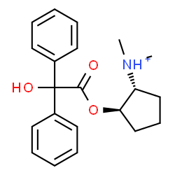 ChemSpider 2D Image | (1R,2R)-2-[2-Hydroxy(diphenyl)acetoxy]-N,N-dimethylcyclopentanaminium | C21H26NO3