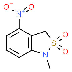 ChemSpider 2D Image | 1-Methyl-4-nitro-1,3-dihydro-2,1-benzothiazole 2,2-dioxide | C8H8N2O4S
