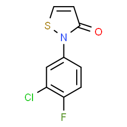 ChemSpider 2D Image | 2-(3-Chloro-4-fluorophenyl)-3(2H)-isothiazolone | C9H5ClFNOS