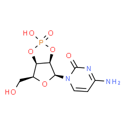 ChemSpider 2D Image | 4-Amino-1-[(3aR,4S,6S,6aR)-2-hydroxy-6-(hydroxymethyl)-2-oxidotetrahydrofuro[3,4-d][1,3,2]dioxaphosphol-4-yl]-2(1H)-pyrimidinone | C9H12N3O7P
