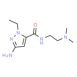 ChemSpider 2D Image | 3-Amino-N-[2-(dimethylamino)ethyl]-1-ethyl-1H-pyrazole-5-carboxamide | C10H19N5O