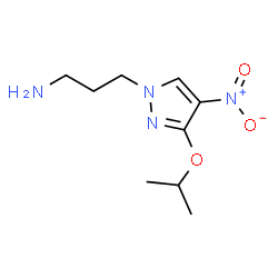 ChemSpider 2D Image | 3-(3-Isopropoxy-4-nitro-1H-pyrazol-1-yl)-1-propanamine | C9H16N4O3