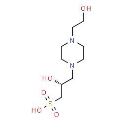 ChemSpider 2D Image | (2R)-2-Hydroxy-3-[4-(2-hydroxyethyl)-1-piperazinyl]-1-propanesulfonic acid | C9H20N2O5S