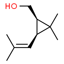 ChemSpider 2D Image | [(1R,3S)-2,2-Dimethyl-3-(2-methyl-1-propen-1-yl)cyclopropyl]methanol | C10H18O