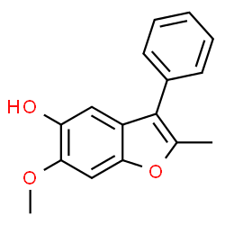 ChemSpider 2D Image | 6-METHOXY-2-METHYL-3-PHENYL-1-BENZOFURAN-5-OL | C16H14O3