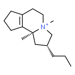 ChemSpider 2D Image | (2R,9bS)-4,9b-Dimethyl-2-propyl-2,3,5,6,7,8,9,9b-octahydro-1H-cyclopenta[g]indolizinium | C16H28N