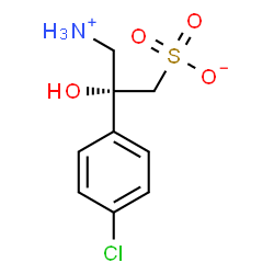 ChemSpider 2D Image | (2R)-3-Ammonio-2-(4-chlorophenyl)-2-hydroxy-1-propanesulfonate | C9H12ClNO4S