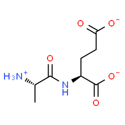 ChemSpider 2D Image | (2S)-2-{[(2S)-2-Ammoniopropanoyl]amino}pentanedioate | C8H13N2O5