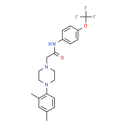ChemSpider 2D Image | 2-[4-(2,4-Dimethylphenyl)-1-piperazinyl]-N-[4-(trifluoromethoxy)phenyl]acetamide | C21H24F3N3O2