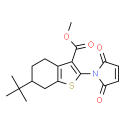 ChemSpider 2D Image | methyl 6-tert-butyl-2-(2,5-dioxo-2,5-dihydro-1H-pyrrol-1-yl)-4,5,6,7-tetrahydro-1-benzothiophene-3-carboxylate | C18H21NO4S