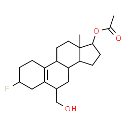 ChemSpider 2D Image | 3-Fluoro-6-(hydroxymethyl)estr-5(10)-en-17-yl acetate | C21H31FO3