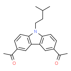 ChemSpider 2D Image | 3,6-Diacetyl-9-isoamylcarbazole | C21H23NO2
