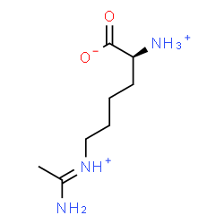 ChemSpider 2D Image | (2S)-6-[(E)-(1-Aminoethylidene)ammonio]-2-ammoniohexanoate | C8H18N3O2