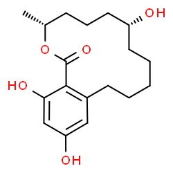 ChemSpider 2D Image | (3R,7R)-7,14,16-Trihydroxy-3-methyl-3,4,5,6,7,8,9,10,11,12-decahydro-1H-2-benzoxacyclotetradecin-1-one | C18H26O5