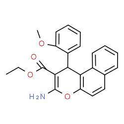 ChemSpider 2D Image | Ethyl 3-amino-1-(2-methoxyphenyl)-1H-benzo[f]chromene-2-carboxylate | C23H21NO4