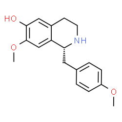 ChemSpider 2D Image | (1R)-7-Methoxy-1-(4-methoxybenzyl)-1,2,3,4-tetrahydro-6-isoquinolinol | C18H21NO3