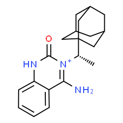 ChemSpider 2D Image | 3-[(1S)-1-(Adamantan-1-yl)ethyl]-4-amino-2-oxo-1,2-dihydroquinazolin-3-ium | C20H26N3O