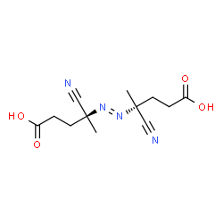 ChemSpider 2D Image | (4S,4'R)-4,4'-[(E)-1,2-Diazenediyl]bis(4-cyanopentanoic acid) | C12H16N4O4