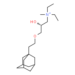 ChemSpider 2D Image | (2R)-3-[2-(Adamantan-1-yl)ethoxy]-N,N-diethyl-2-hydroxy-N-methyl-1-propanaminium | C20H38NO2