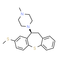 ChemSpider 2D Image | 1-Methyl-4-[(10S)-8-(methylsulfanyl)-10,11-dihydrodibenzo[b,f]thiepin-10-yl]piperazine | C20H24N2S2