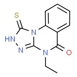 ChemSpider 2D Image | 4-ethyl-1-mercapto[1,2,4]triazolo[4,3-a]quinazolin-5(4H)-one | C11H10N4OS