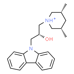 ChemSpider 2D Image | (3R,5S)-1-[(2R)-3-(9H-Carbazol-9-yl)-2-hydroxypropyl]-3,5-dimethylpiperidinium | C22H29N2O