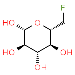ChemSpider 2D Image | 6-Deoxy-6-fluoro-beta-D-glucopyranose | C6H11FO5