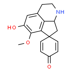 ChemSpider 2D Image | 5'-Hydroxy-6'-methoxy-2',3',8',8a'-tetrahydro-1'H,4H-spiro[cyclohexa-2,5-diene-1,7'-cyclopenta[ij]isoquinolin]-4-one | C17H17NO3