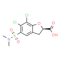 ChemSpider 2D Image | (2R)-6,7-Dichloro-5-(dimethylsulfamoyl)-2,3-dihydro-1-benzofuran-2-carboxylic acid | C11H11Cl2NO5S