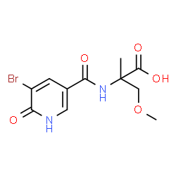 ChemSpider 2D Image | N-[(5-Bromo-6-oxo-1,6-dihydro-3-pyridinyl)carbonyl]-O,2-dimethylserine | C11H13BrN2O5