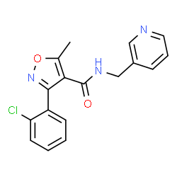 ChemSpider 2D Image | 3-(2-Chlorophenyl)-5-methyl-N-(3-pyridinylmethyl)-1,2-oxazole-4-carboxamide | C17H14ClN3O2