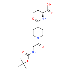 ChemSpider 2D Image | N-{[1-(N-{[(2-Methyl-2-propanyl)oxy]carbonyl}glycyl)-4-piperidinyl]carbonyl}-L-valine | C18H31N3O6