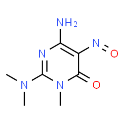 ChemSpider 2D Image | 6-Amino-2-(dimethylamino)-3-methyl-5-nitroso-4(3H)-pyrimidinone | C7H11N5O2