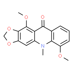 ChemSpider 2D Image | 6,11-Dimethoxy-5-methyl[1,3]dioxolo[4,5-b]acridin-10(5H)-one | C17H15NO5