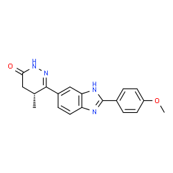ChemSpider 2D Image | (5R)-6-[2-(4-Methoxyphenyl)-1H-benzimidazol-6-yl]-5-methyl-4,5-dihydro-3(2H)-pyridazinone | C19H18N4O2