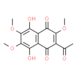 ChemSpider 2D Image | 2-Acetyl-5,8-dihydroxy-3,6,7-trimethoxy-1,4-naphthoquinone | C15H14O8