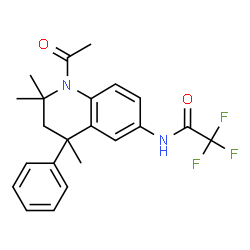 ChemSpider 2D Image | N-(1-Acetyl-2,2,4-trimethyl-4-phenyl-1,2,3,4-tetrahydro-6-quinolinyl)-2,2,2-trifluoroacetamide | C22H23F3N2O2