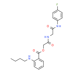 ChemSpider 2D Image | 2-({2-[(4-Fluorophenyl)amino]-2-oxoethyl}amino)-2-oxoethyl 2-(butylamino)benzoate | C21H24FN3O4