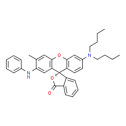 ChemSpider 2D Image | (1S)-2'-Anilino-6'-(dibutylamino)-3'-methyl-3H-spiro[2-benzofuran-1,9'-xanthen]-3-one | C35H36N2O3